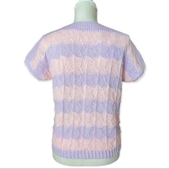 Pastel Striped Hand Knit Sweater Tee - Picture 4 of 7